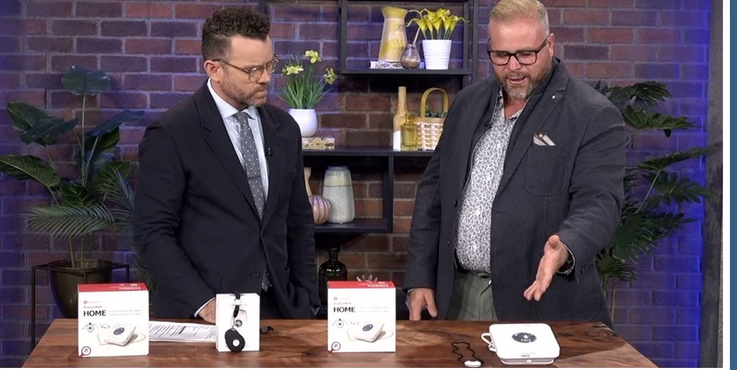 Todd at the Morning Live table, demonstrating the in-home unit