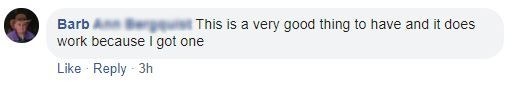 Facebook comment from Barb: it is a very good thing to have and it works.