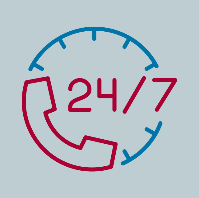 image of a phone with 24/7 support.